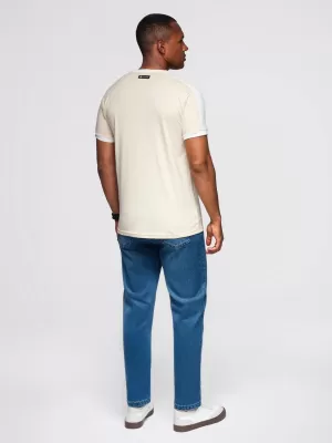 Pánské triko OMBRE OM-TSCT-0115 CREAM