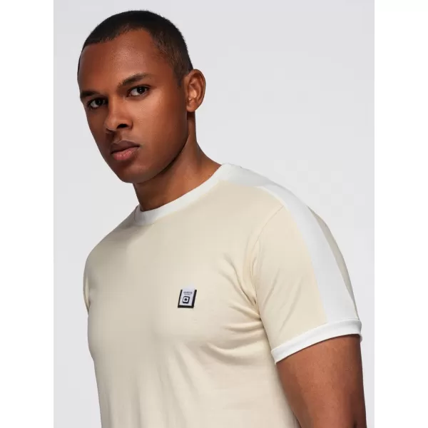  Pánské triko OMBRE OM-TSCT-0115 CREAM 