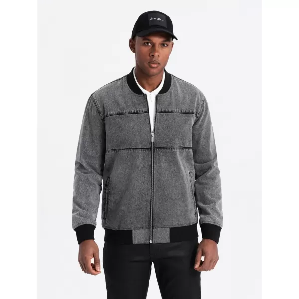  Pánská bunda OMBRE OM-JADJ-0163 GREY 
