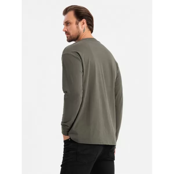  Pánské triko OMBRE OM-LSBC-0129 GRAY-GREEN 