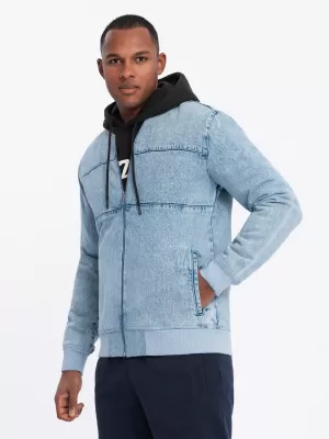 Pánská bunda OMBRE OM-JADJ-0163 LIGHT BLUE