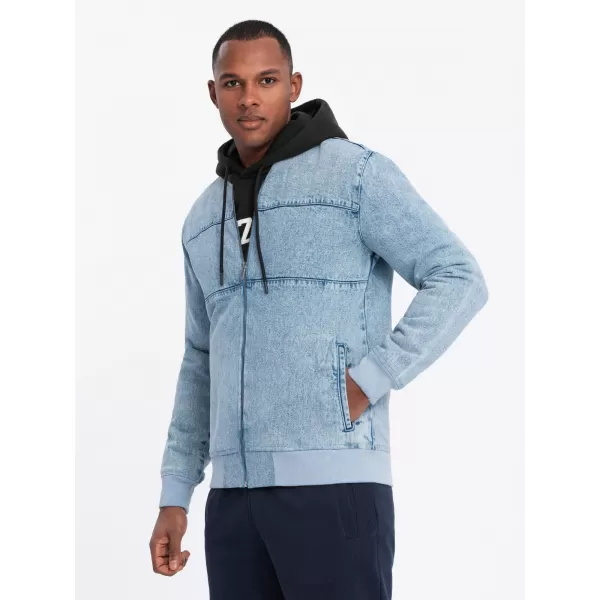  Pánská bunda OMBRE OM-JADJ-0163 LIGHT BLUE 