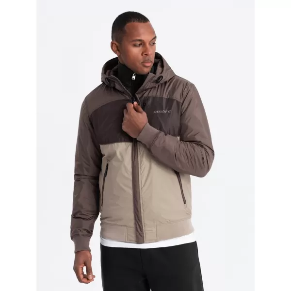  Pánská bunda OMBRE C447 BEIGE/BROWN 