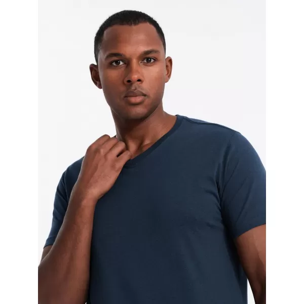  Pánské triko OMBRE OM-TSBS-0233 3X NAVY BLUE 