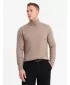 Pánský svetr OMBRE OM-SWTN-0127 DARK BEIGE
