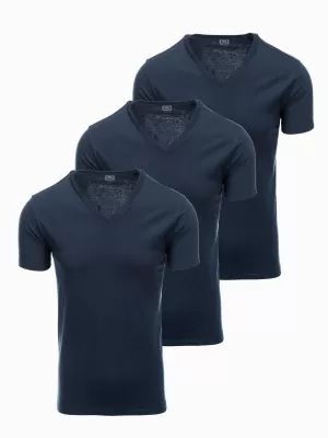 Pánské triko OMBRE OM-TSBS-0233 3X NAVY BLUE