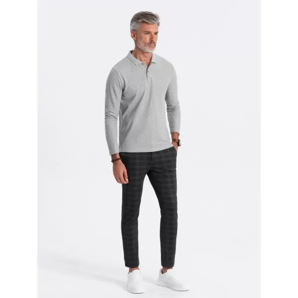  Pánské triko OMBRE OM-POBL-0114 GREY MELANGE 