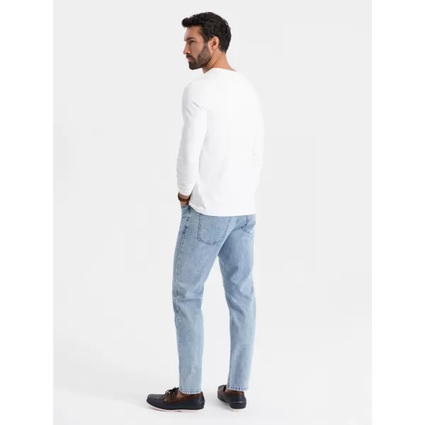  Pánské triko OMBRE OM-LSCL-0105 WHITE 