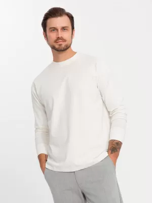 Pánské triko OMBRE OM-LSBC-0129 CREAM