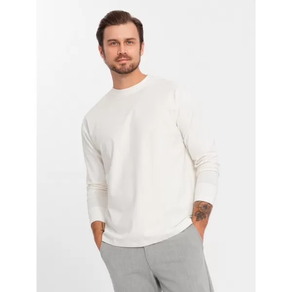  Pánské triko OMBRE OM-LSBC-0129 CREAM 