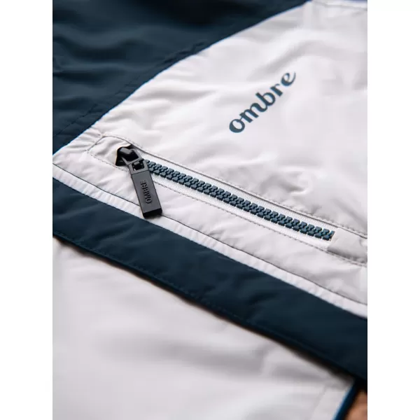  Pánská bunda OMBRE C447 WHITE/NAVY BLUE/BROWN 