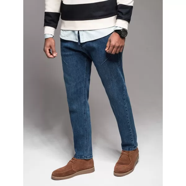  Pánské kalhoty OMBRE OM-PADP-0227 DARK BLUE 