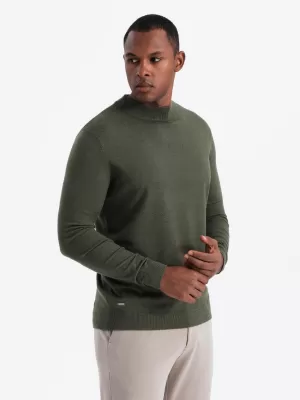 Pánský svetr OMBRE OM-SWTN-0125 DARK OLIVE