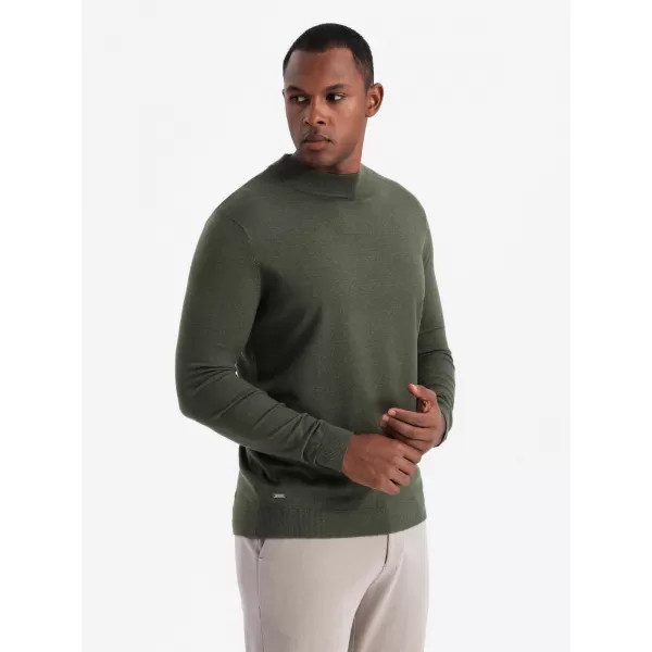  Pánský svetr OMBRE OM-SWTN-0125 DARK OLIVE 