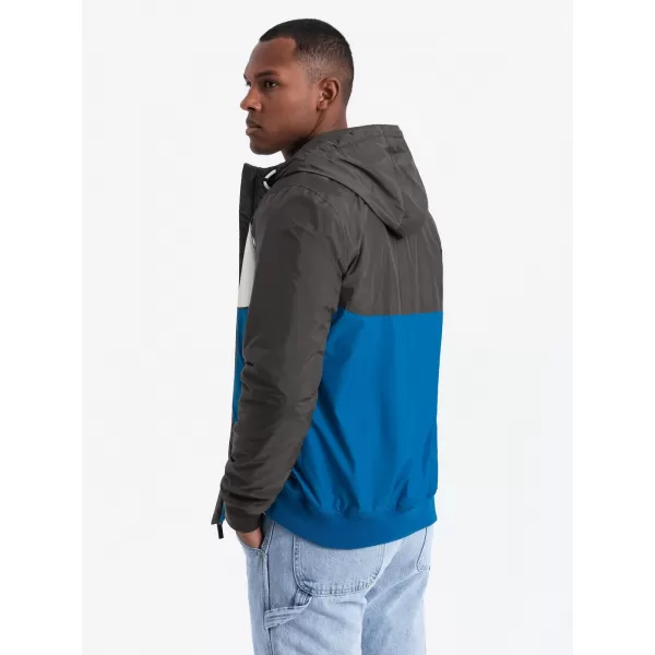  Pánská bunda OMBRE C447 BLUE/WHITE/NAVY BLUE 