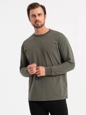 Pánské triko OMBRE OM-LSBC-0129 GRAY-GREEN