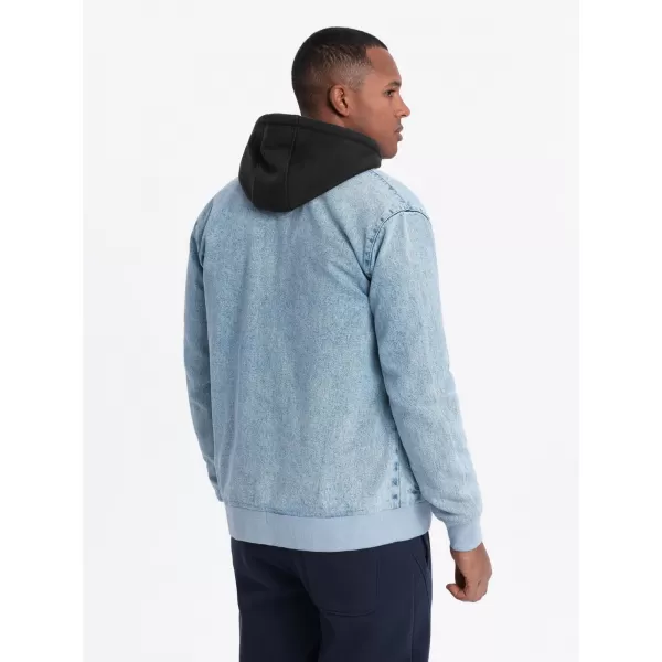  Pánská bunda OMBRE OM-JADJ-0163 LIGHT BLUE 