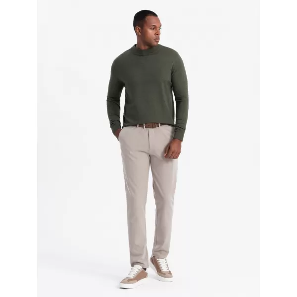  Pánský svetr OMBRE OM-SWTN-0125 DARK OLIVE 