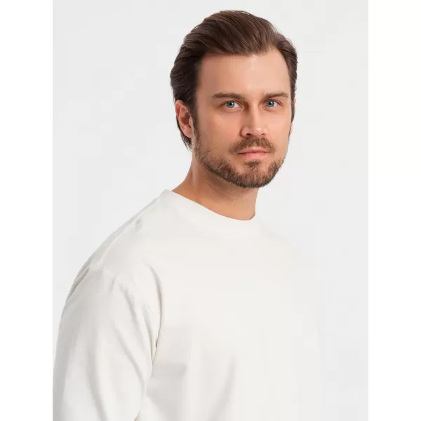  Pánské triko OMBRE OM-LSBC-0129 CREAM 