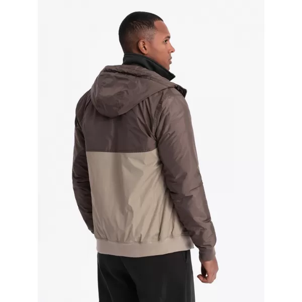  Pánská bunda OMBRE C447 BEIGE/BROWN 
