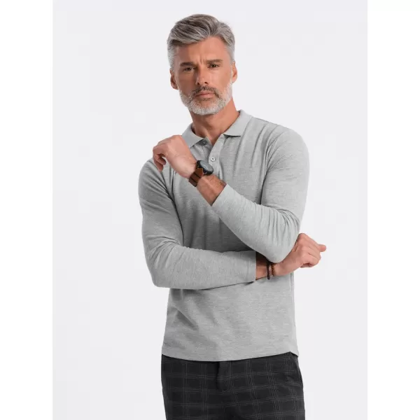  Pánské triko OMBRE OM-POBL-0114 GREY MELANGE 