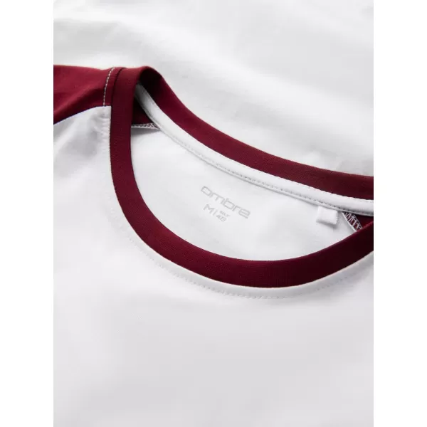  Pánské triko OMBRE OM-LSCL-0105 WHITE AND MAROON 