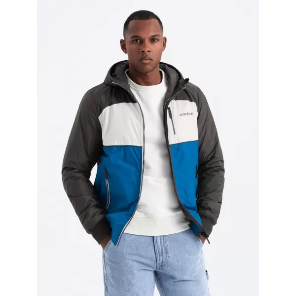  Pánská bunda OMBRE C447 BLUE/WHITE/NAVY BLUE 