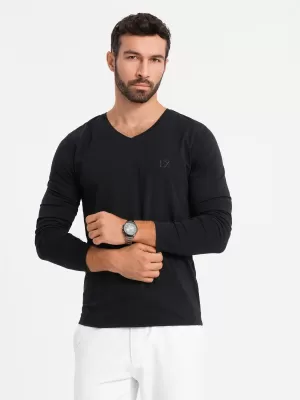 Pánské triko OMBRE OM-LSCL-0105 BLACK