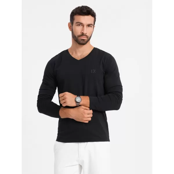  Pánské triko OMBRE OM-LSCL-0105 BLACK 
