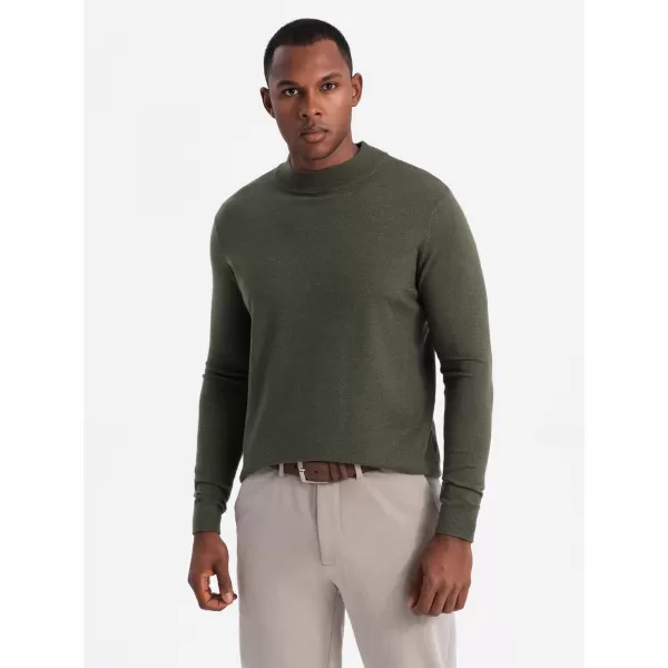  Pánský svetr OMBRE OM-SWTN-0125 DARK OLIVE 
