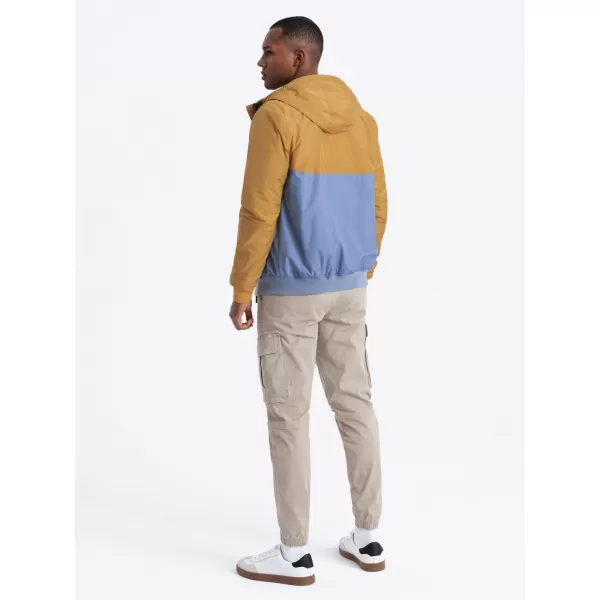  Pánská bunda OMBRE C447 BLUE/DARK GREY/MUSTARD 