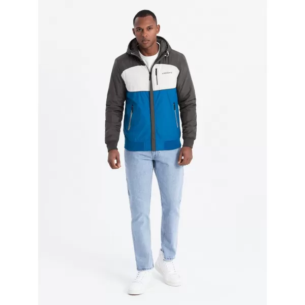  Pánská bunda OMBRE C447 BLUE/WHITE/NAVY BLUE 