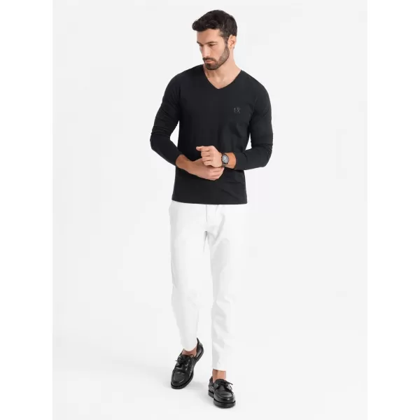  Pánské triko OMBRE OM-LSCL-0105 BLACK 
