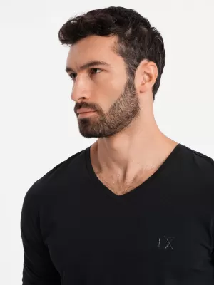Pánské triko OMBRE OM-LSCL-0105 BLACK