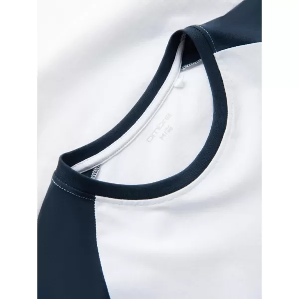  Pánské triko OMBRE OM-LSCL-0105 WHITE AND NAVY 