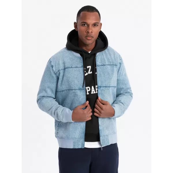  Pánská bunda OMBRE OM-JADJ-0163 LIGHT BLUE 