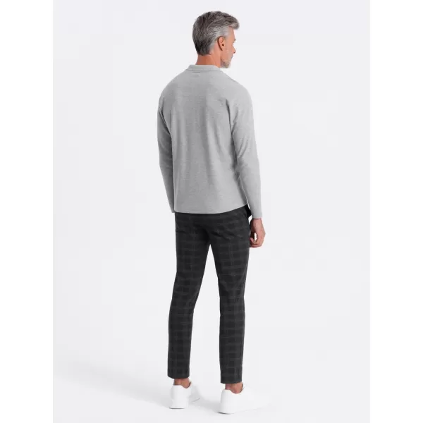  Pánské triko OMBRE OM-POBL-0114 GREY MELANGE 
