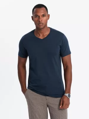 Pánské triko OMBRE OM-TSBS-0233 3X NAVY BLUE