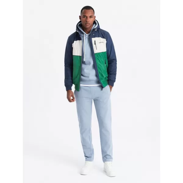  Pánská bunda OMBRE C447 GREEN/WHITE/NAVY BLUE 