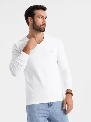 Pánské triko OMBRE OM-LSCL-0105 WHITE