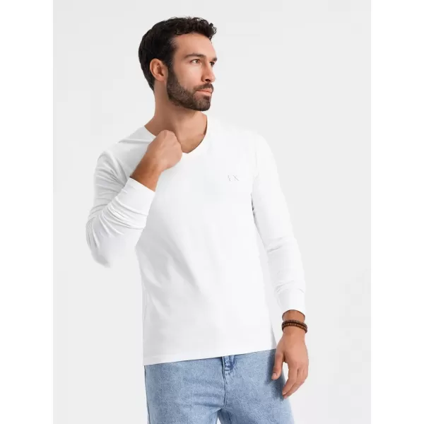  Pánské triko OMBRE OM-LSCL-0105 WHITE 