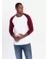 Pánské triko OMBRE OM-LSCL-0105 WHITE AND MAROON