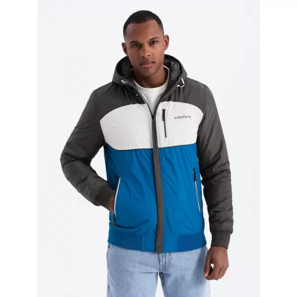  Pánská bunda OMBRE C447 BLUE/WHITE/NAVY BLUE 