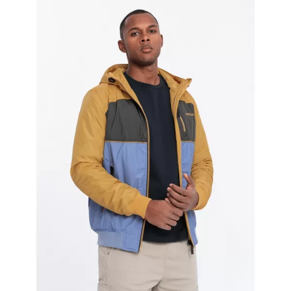  Pánská bunda OMBRE C447 BLUE/DARK GREY/MUSTARD 