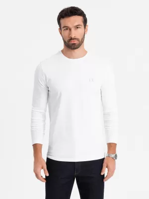 Pánské triko OMBRE OM-LSBC-0124 WHITE