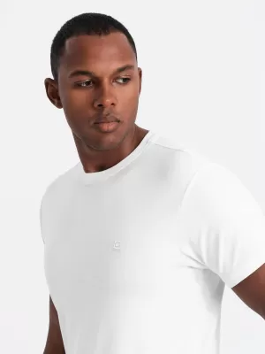 Pánské triko OMBRE OM-TSBS-0232 WHITE/WHITE