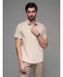 Pánská košile OMBRE OM-SHSS-0168 BEIGE