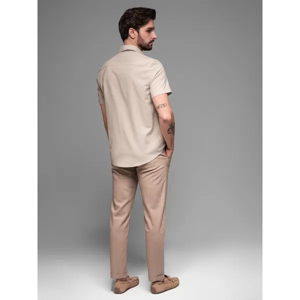  Pánská košile OMBRE OM-SHSS-0168 BEIGE 