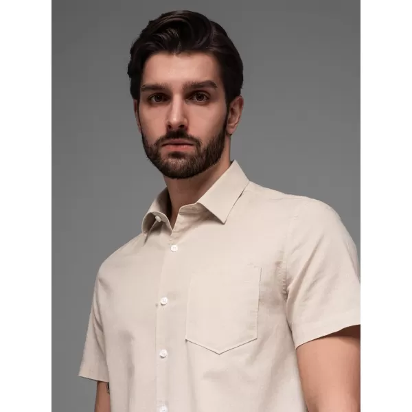  Pánská košile OMBRE OM-SHSS-0168 BEIGE 