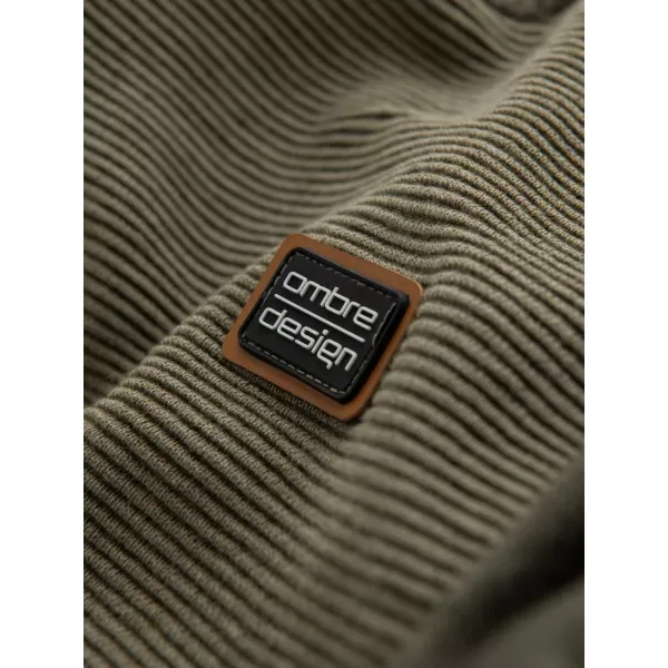  Pánský svetr OMBRE OM-SWSW-0121 OLIVE 
